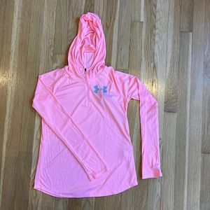 NEW with tags, Girl’s Under Armour loose fit 3/4 zip hoodie